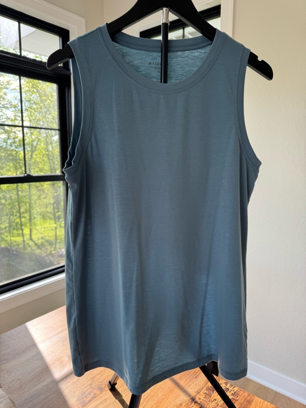 Athleta Slate Blue Logo Performance Tank